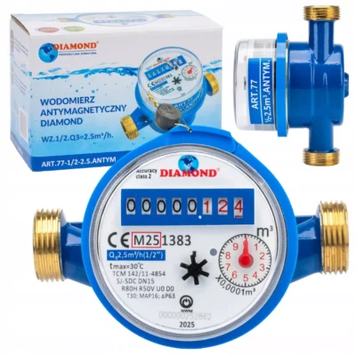 Vodomer Diamond DN15 s antimagnetickou ochranou a závitovým pripojením