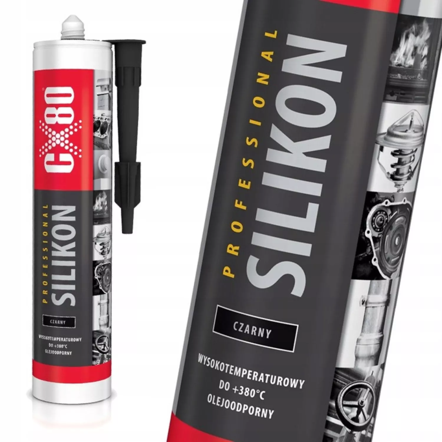 Kartuša čierneho vysokoteplotného silikónu CX80 Professional s objemom 310 ml