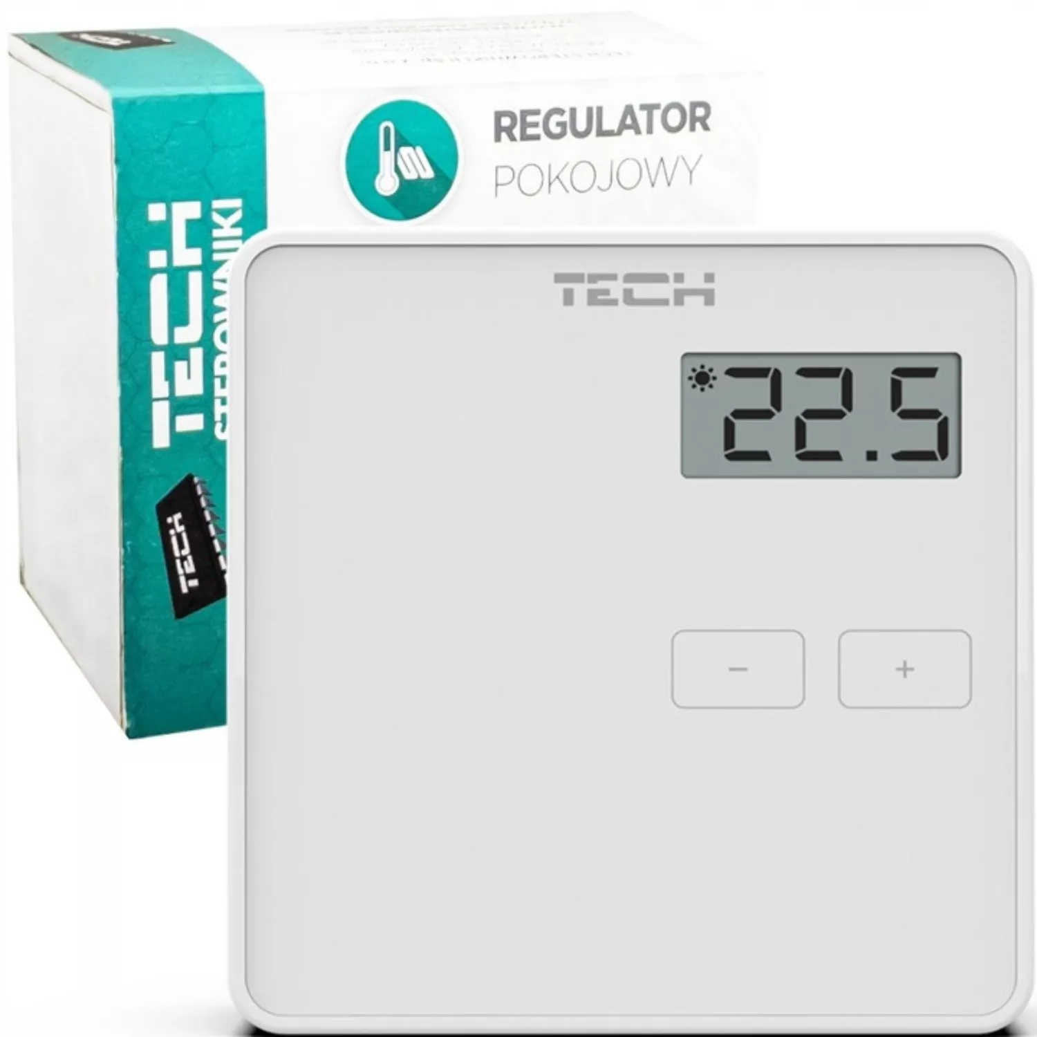 Biely drôtový izbový termostat TECH ST-294 s podsvieteným LED displejom