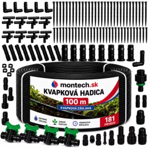 Hadica a spojovacie diely z MAXI súpravy kvapkovej závlahy
