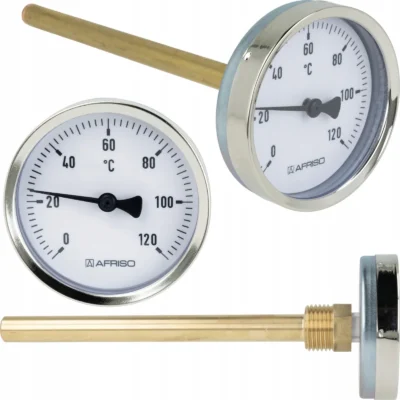 Bimetalový teplomer AFRISO BiTh 63, 0-120 °C, jímka 150 mm, 1/2"