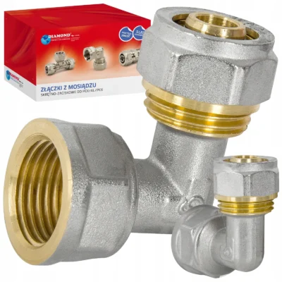 Koleno PEX/ALU-PEX 16 mm x 3/4" GW DIAMOND, mosadz