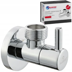 Rohový ventil DIAMOND 1/2" s keramickou hlavicou, mosadz, chróm – 1/2" x 3/4"