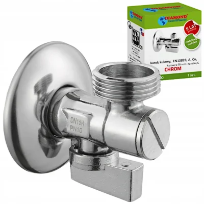 Rohový guľový ventil s filtrom 1/2" x 3/8" DIAMOND chróm