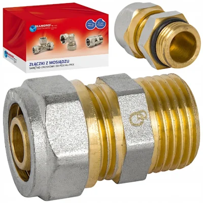 Spojka na rozdeľovač PEX-AL-PEX DIAMOND 1/2" x 16 mm, mosadzná