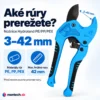 Nožnice na rúry PE/PP/PEX Hydroland, rozsah 3–42 mm