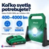 Aku reflektor LED Stalco FLS20 30 W 20 V + batéria 4 Ah
