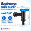 Vypúšťací kohútik BRADAS 3/4" s vsuvkou a maticou na sudy a nádrže