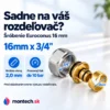 Zverné šróbenie 16mm 3/4" pre ALPEX rúrku do rozdeľovača pre podlahové kúrenie (euroconus)