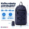 Športový batoh CAPITAN 20 l, RPET Ripstop 420D, tmavomodrý