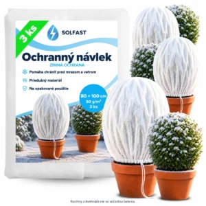 Zimný ochranný návlek SOLFAST 80 × 100 cm, 50 g/m², 3 ks – balenie a ilustračné použitie
